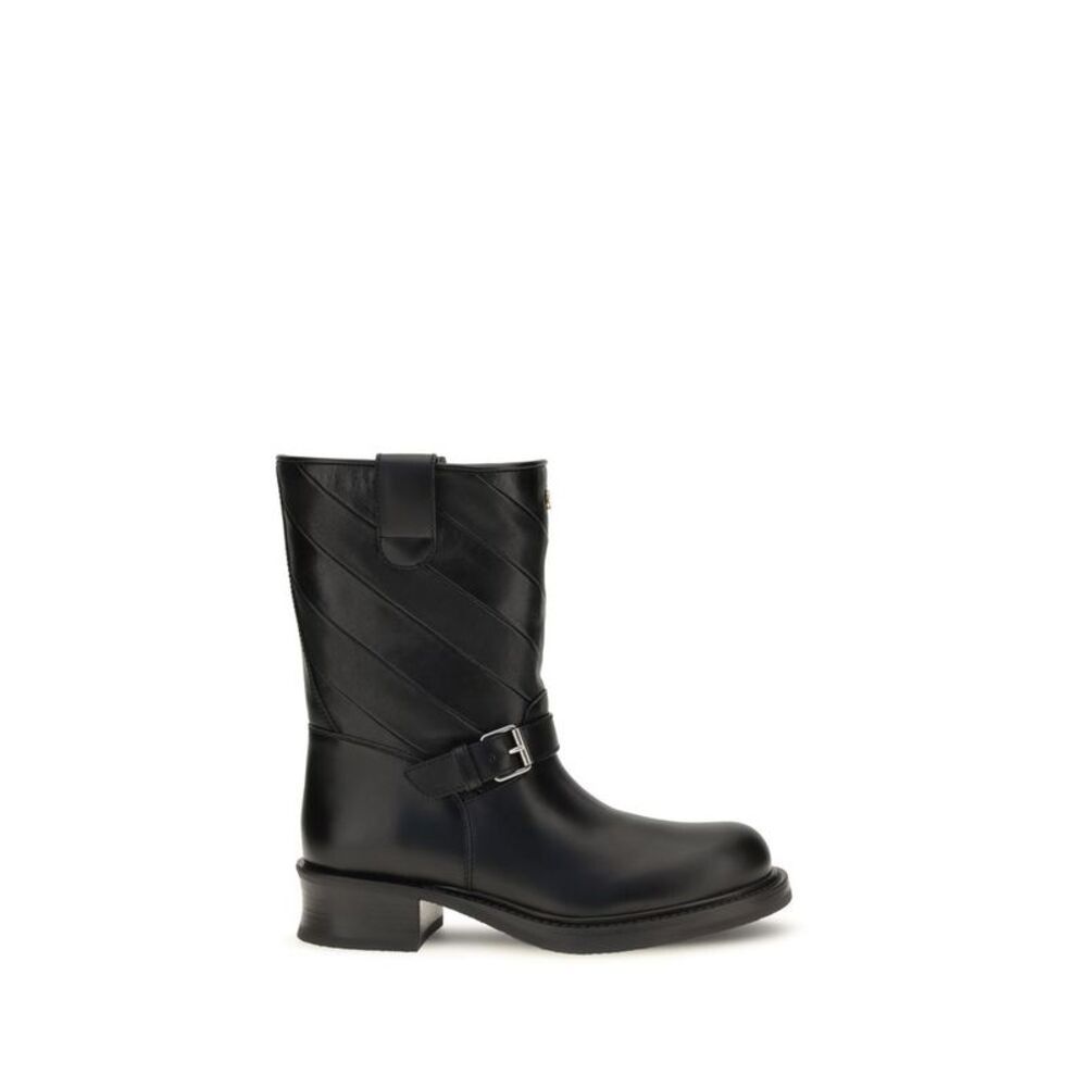 Valentino Garavani Black Calf Leather Bos Taurus Ankle Women's Boots